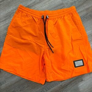 Concepts Home Plate Logo Drawstring Athletic Shorts in Orange